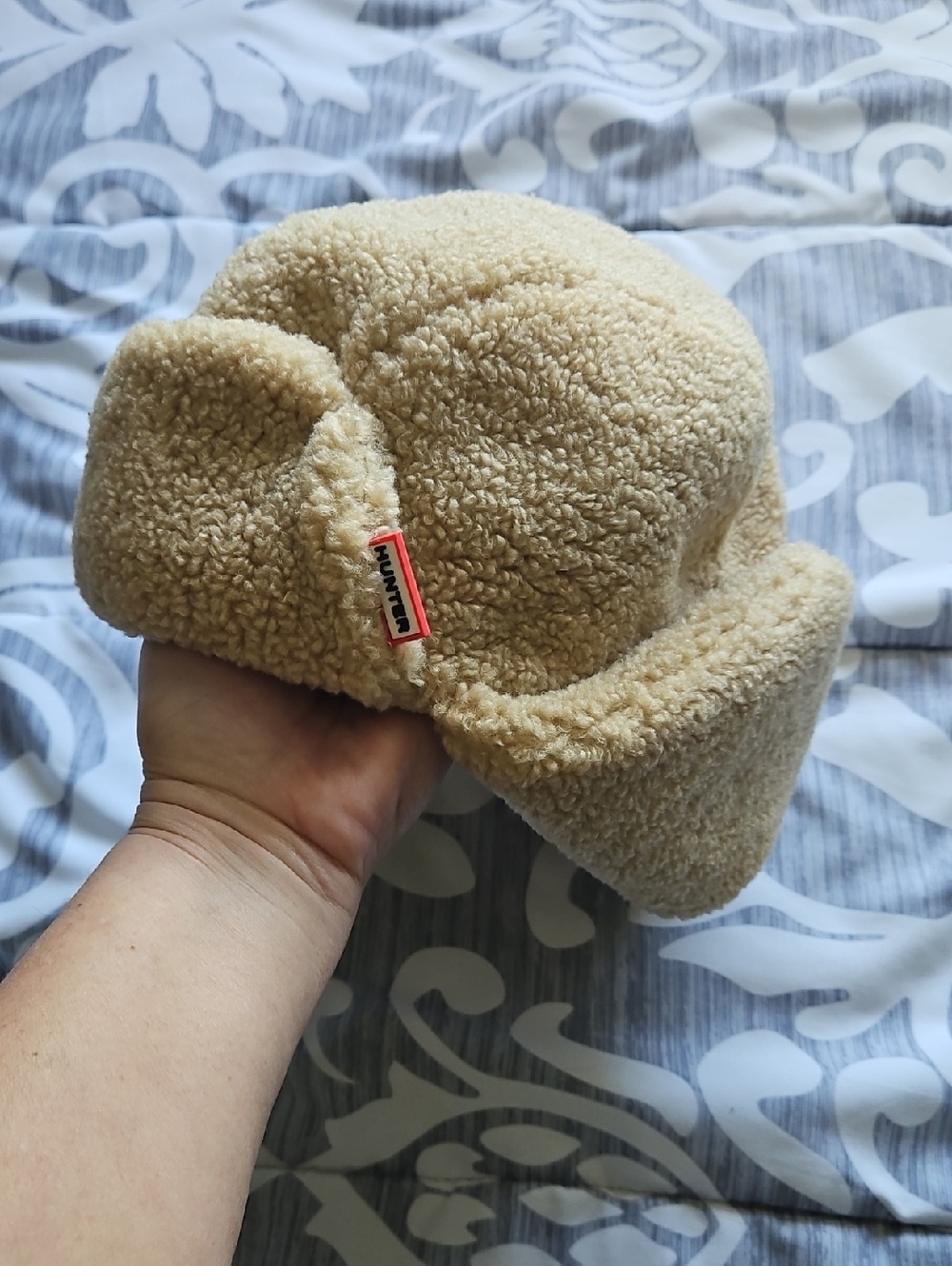 Hunter Beige Sherpa Trapper Hat